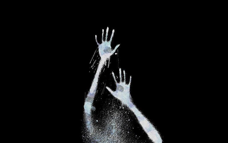 Hands on Glass — Black