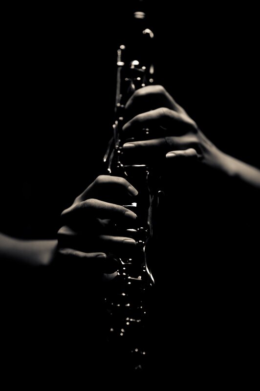 hands playing clarinet
