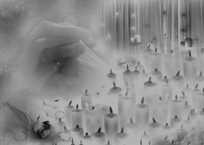Hands Praying with Candles
