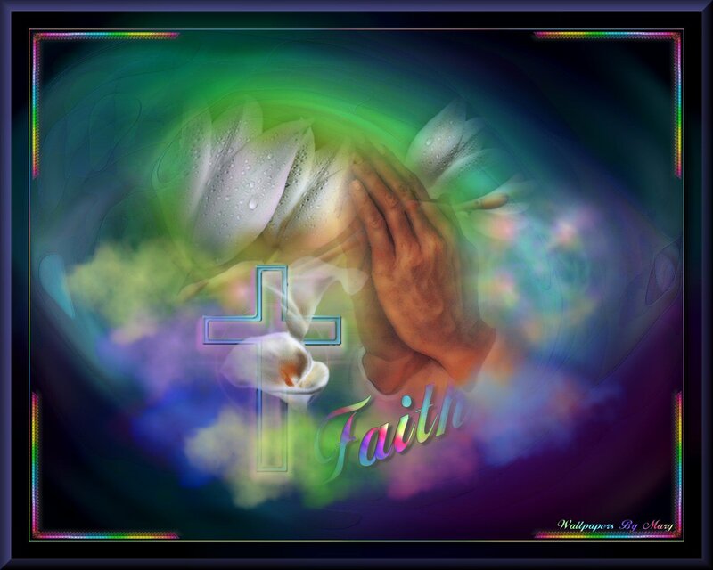 Hands Praying with Lilies