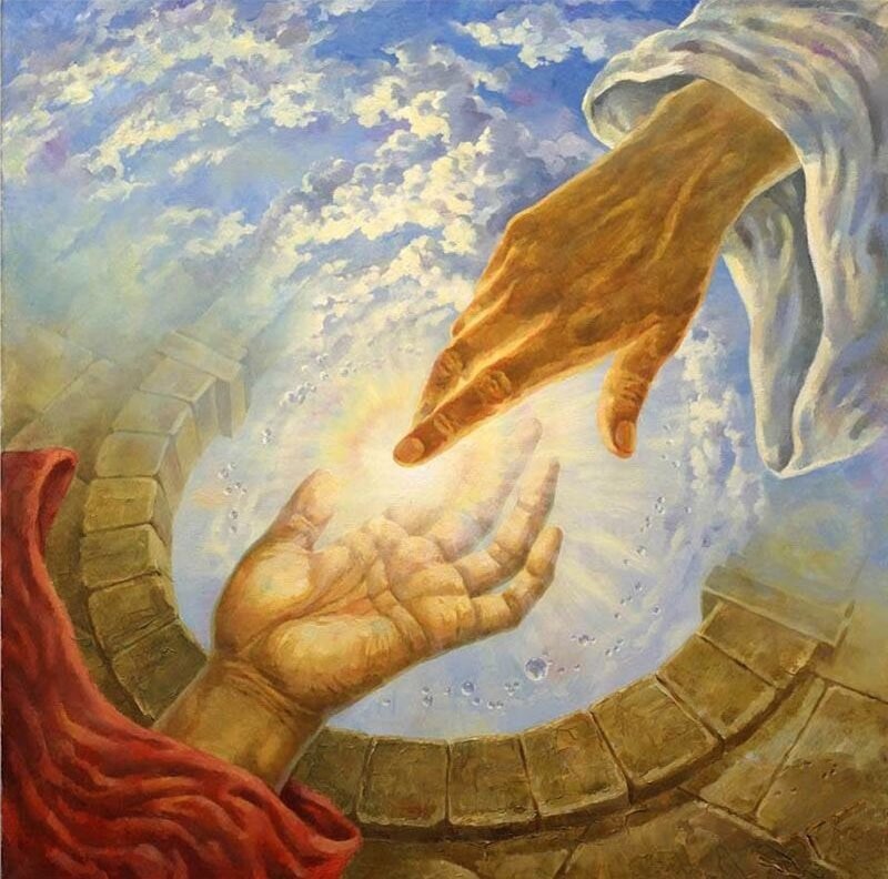 Hands Reaching Across Sky