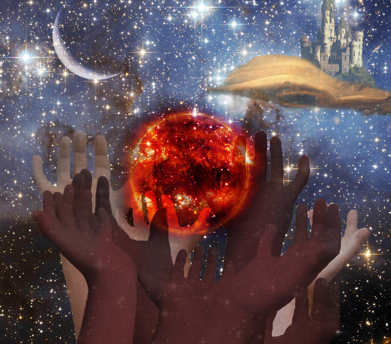 Hands reaching for a star