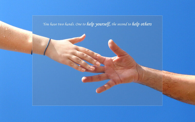 hands reaching for help
