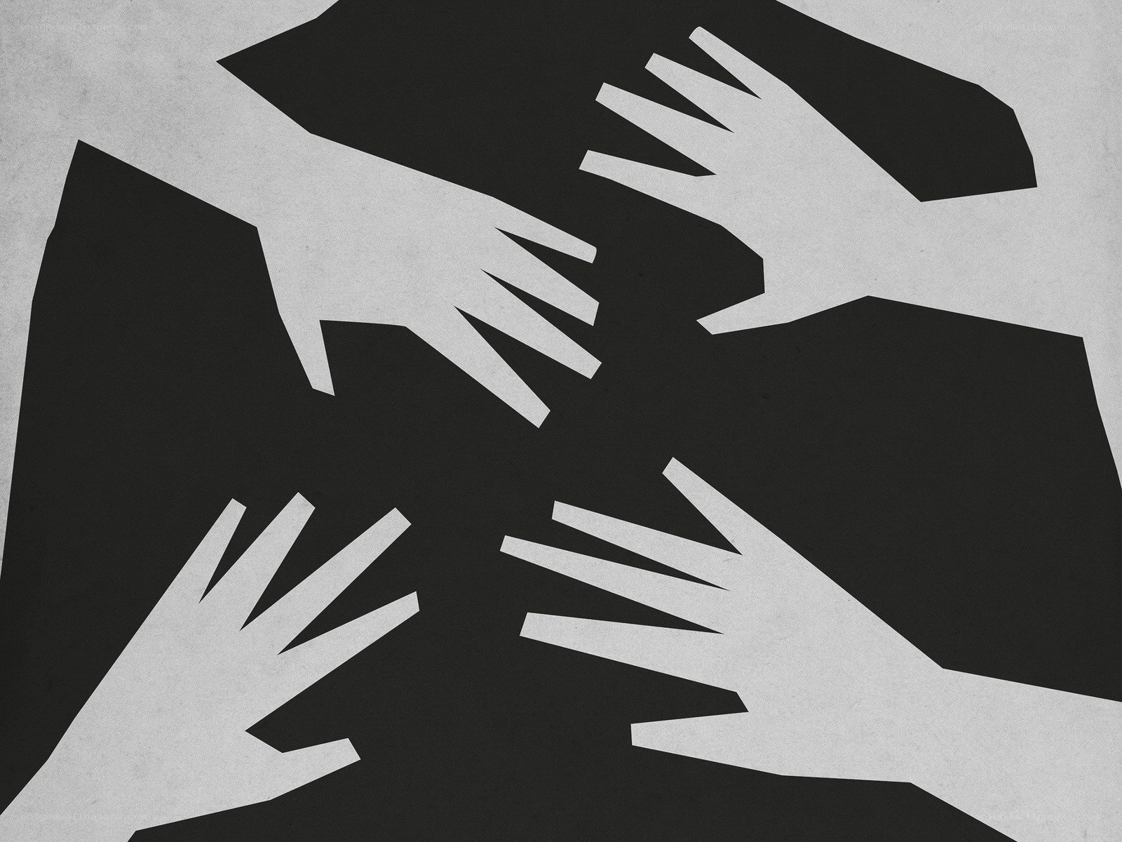 Hands reaching in a circle