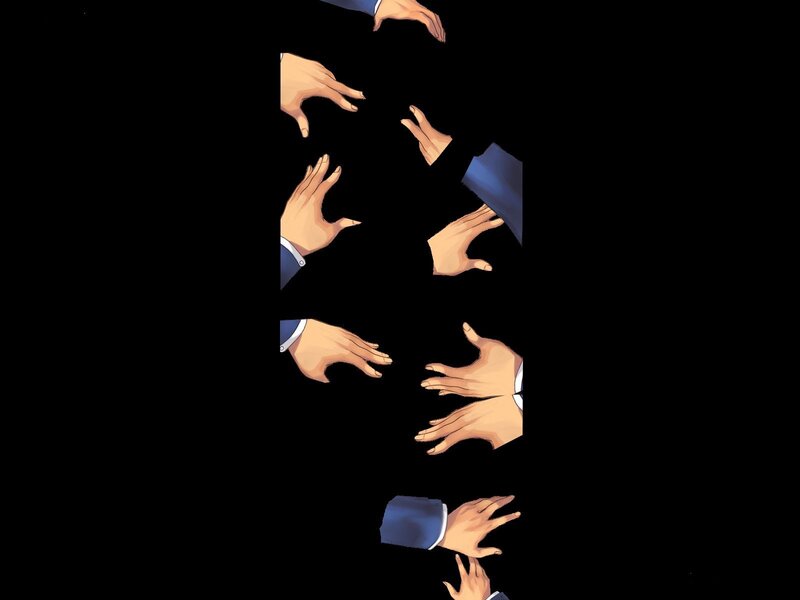 hands reaching in darkness