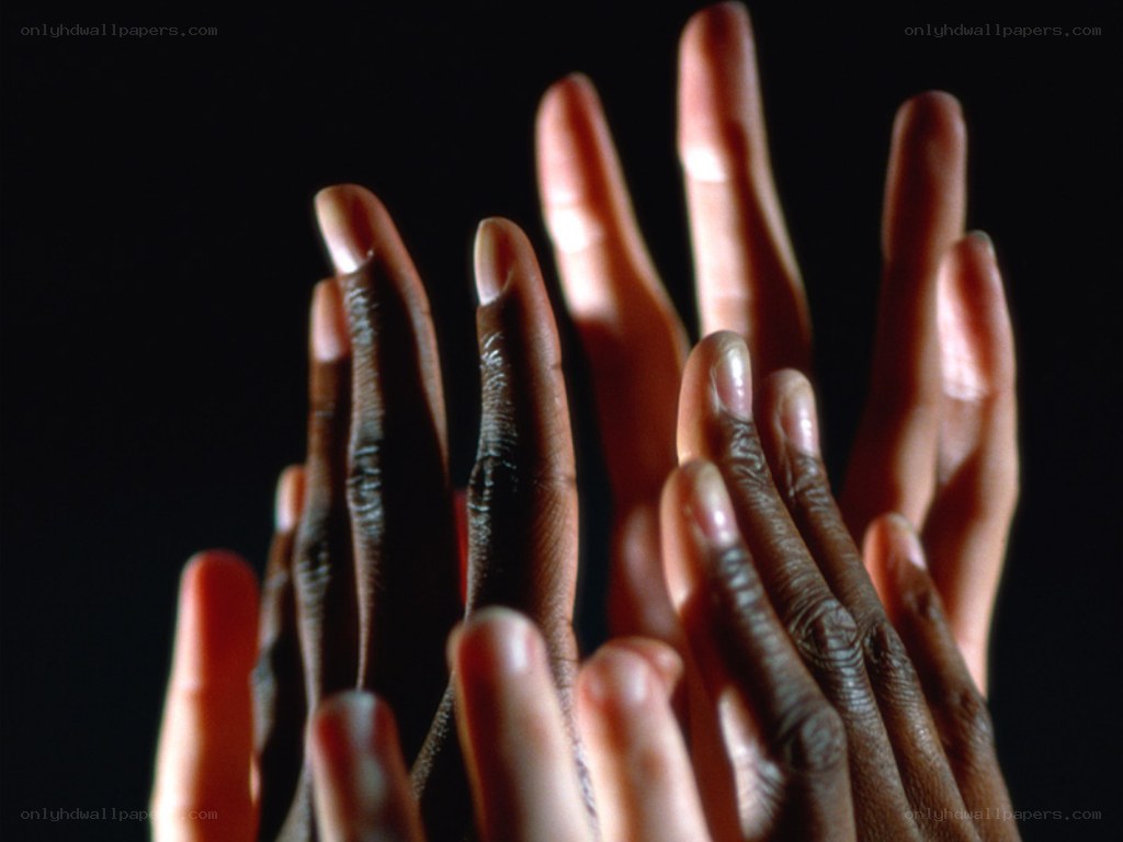 hands reaching upward