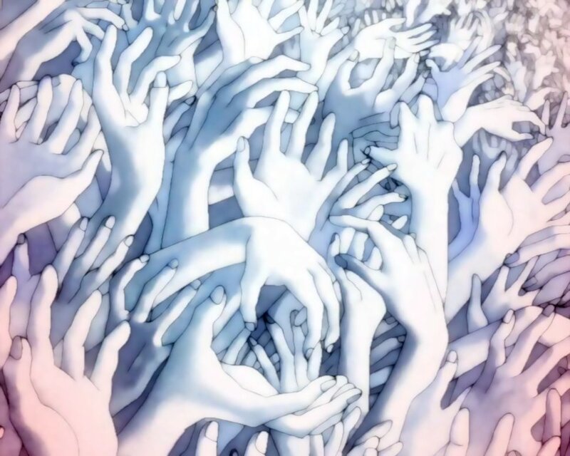 Hands reaching upwards
