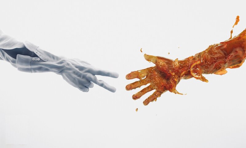 Hands Reaching — White