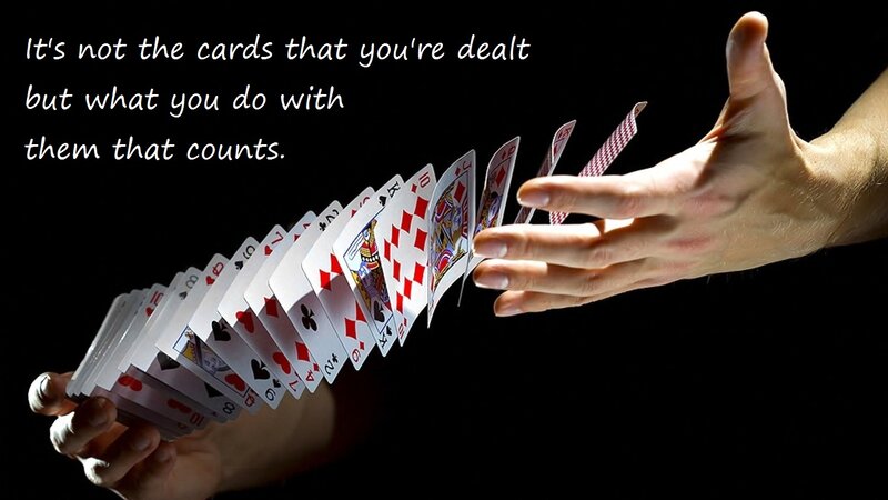 Hands Shuffling Cards — Black