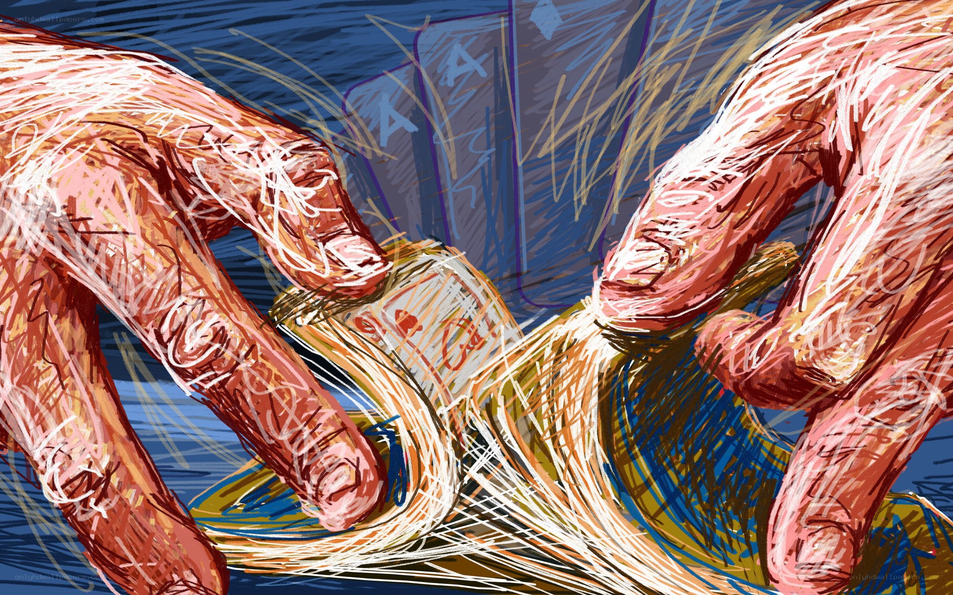 hands shuffling cards