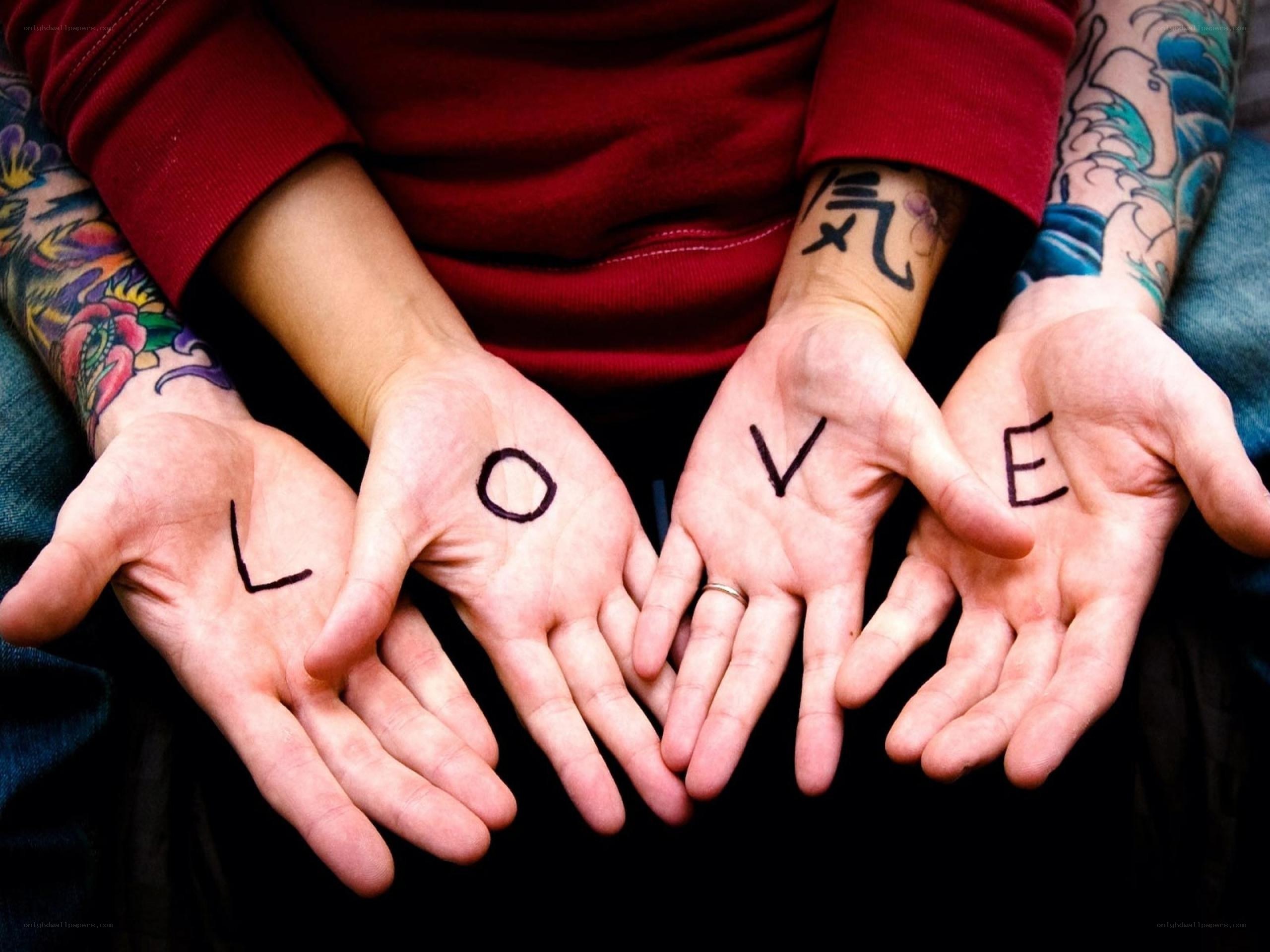 Hands spelling love