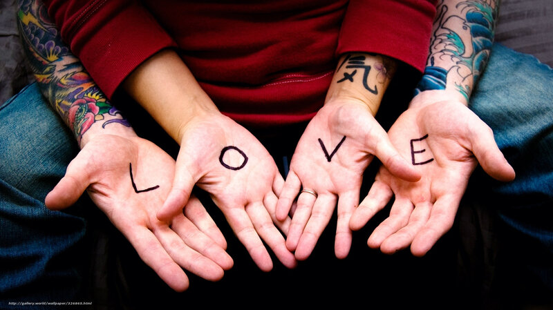 Hands Spelling Love — Red, Calm, Photograph