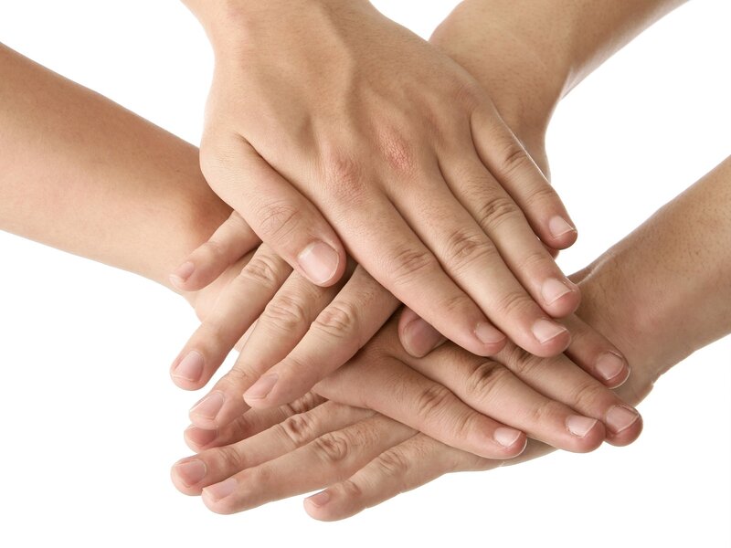 hands stacked together