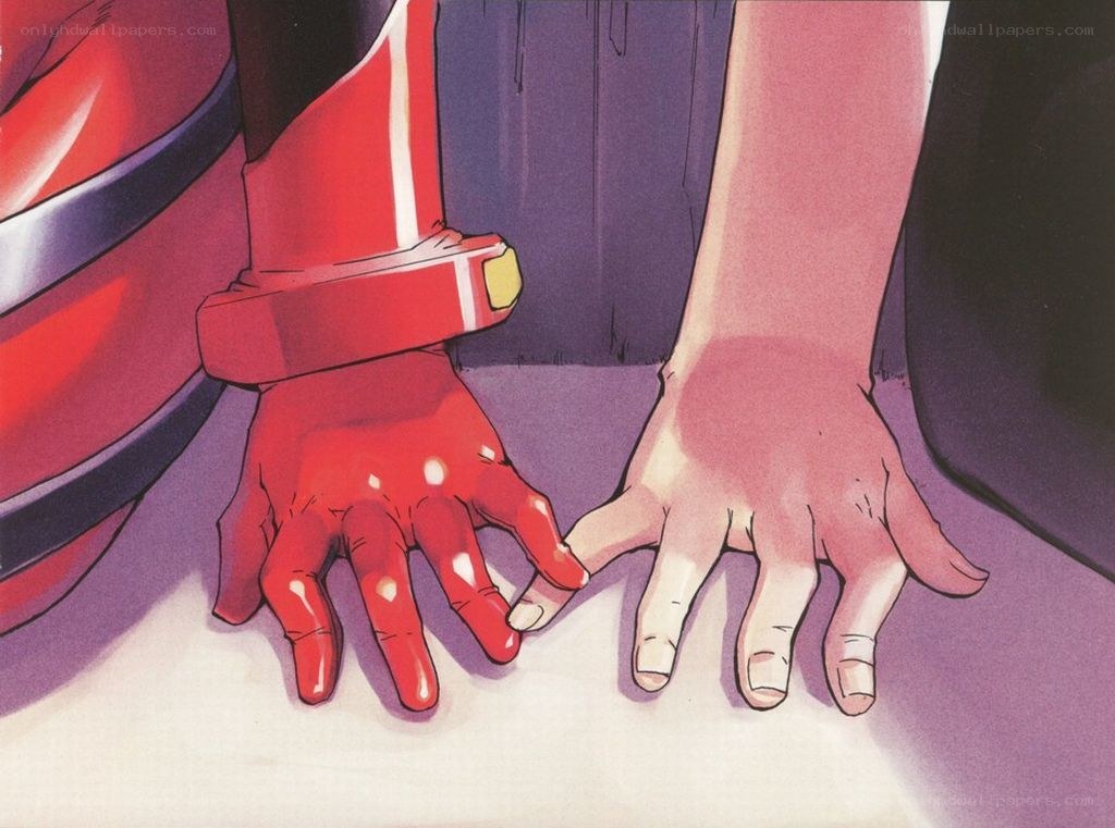 hands touching in anime art