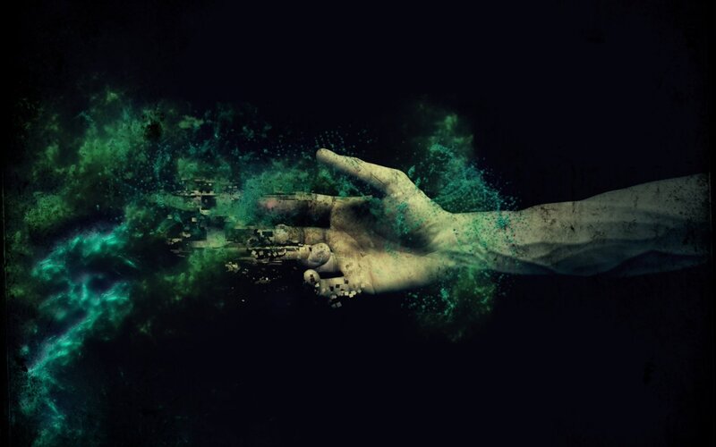 Hands Touching in Space