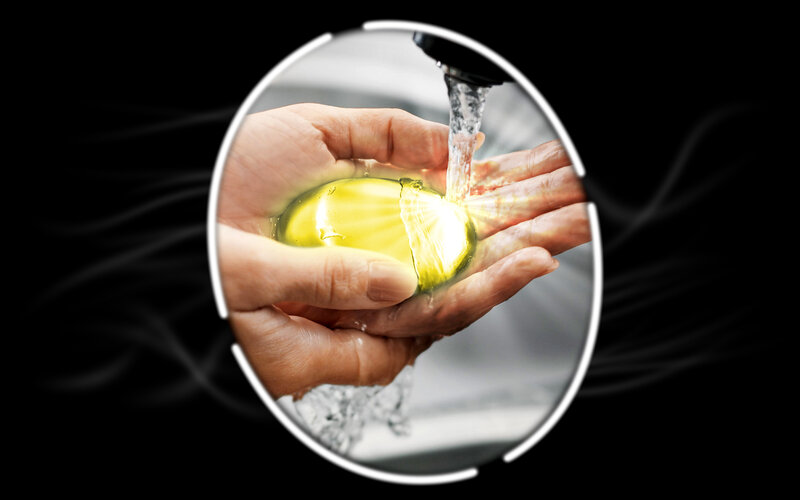 hands washing with soap