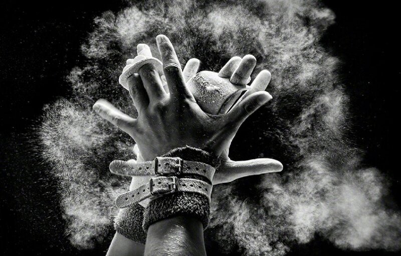 Hands with Chalk Dust