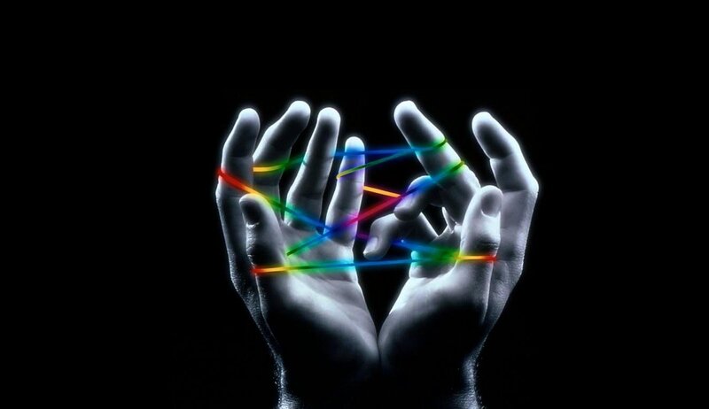 Hands with Colorful Strings — Black