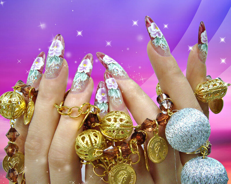 Hands with Decorated Nails
