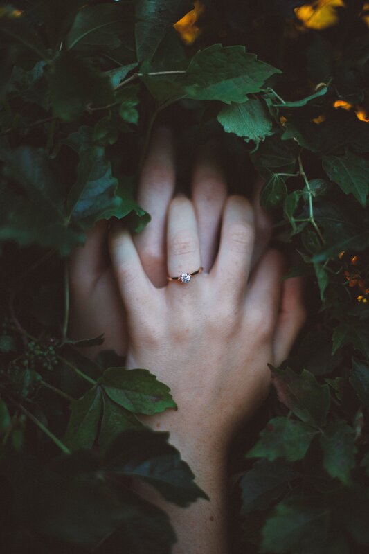 Hands with Engagement Ring