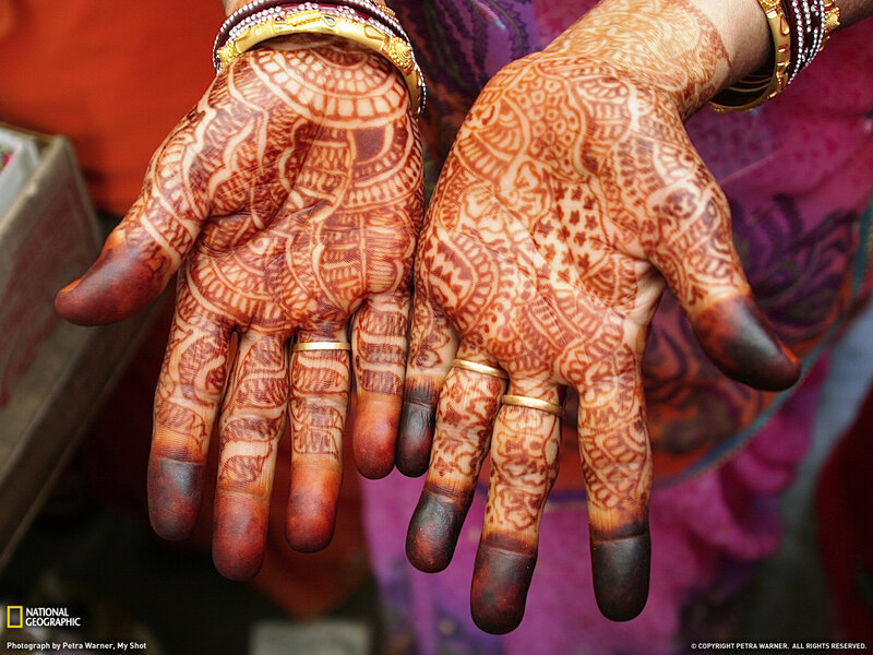 Hands with Henna Designs — Brown