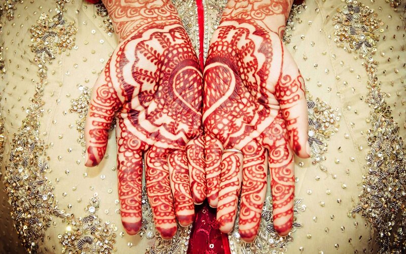 Hands with Henna Designs — Red