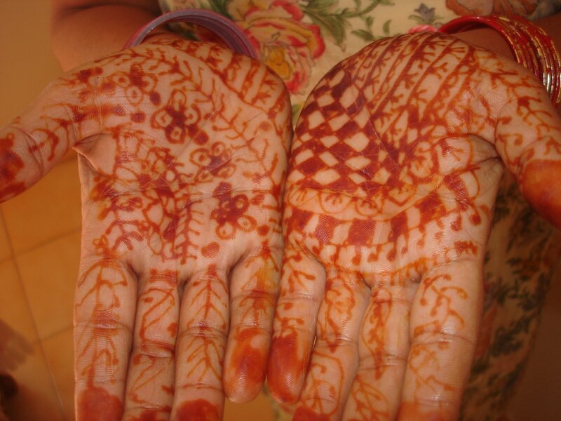 Hands with henna designs