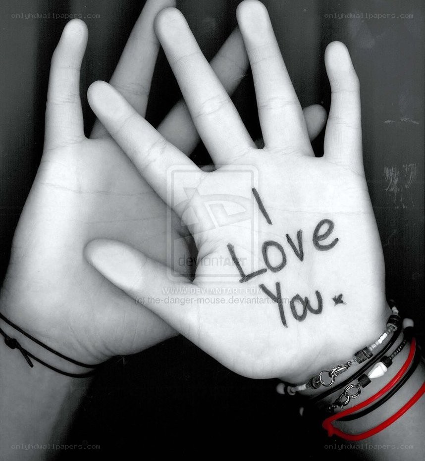 hands with i love you written
