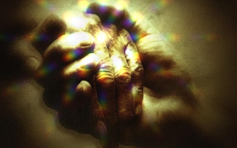 hands with light effect