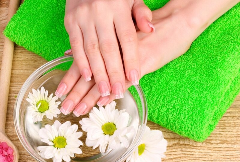 Hands with Manicure — Green