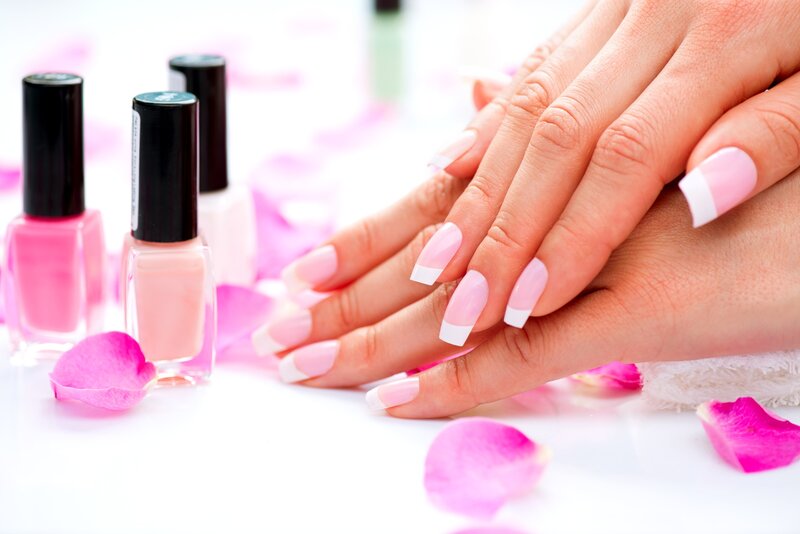 Hands with Manicure — Pink, Calm, Photograph, Nail Polish Bottles