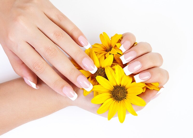 Hands with Manicure — Yellow