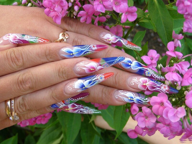 Hands with Nail Art — Pink