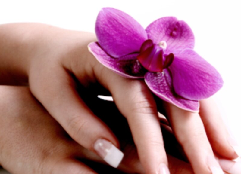 Hands with Orchid Flower