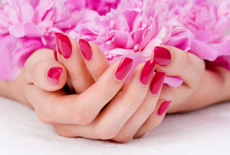 Hands with Pink Nails — Calm, Photograph, Flowers