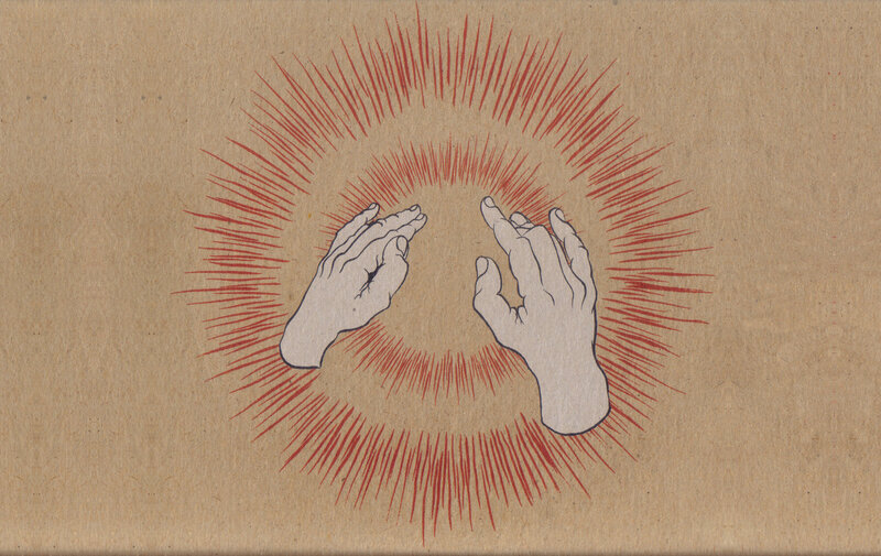 hands with radiant light
