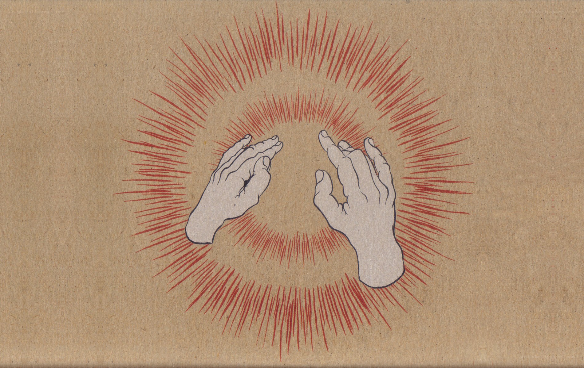 hands with radiant light