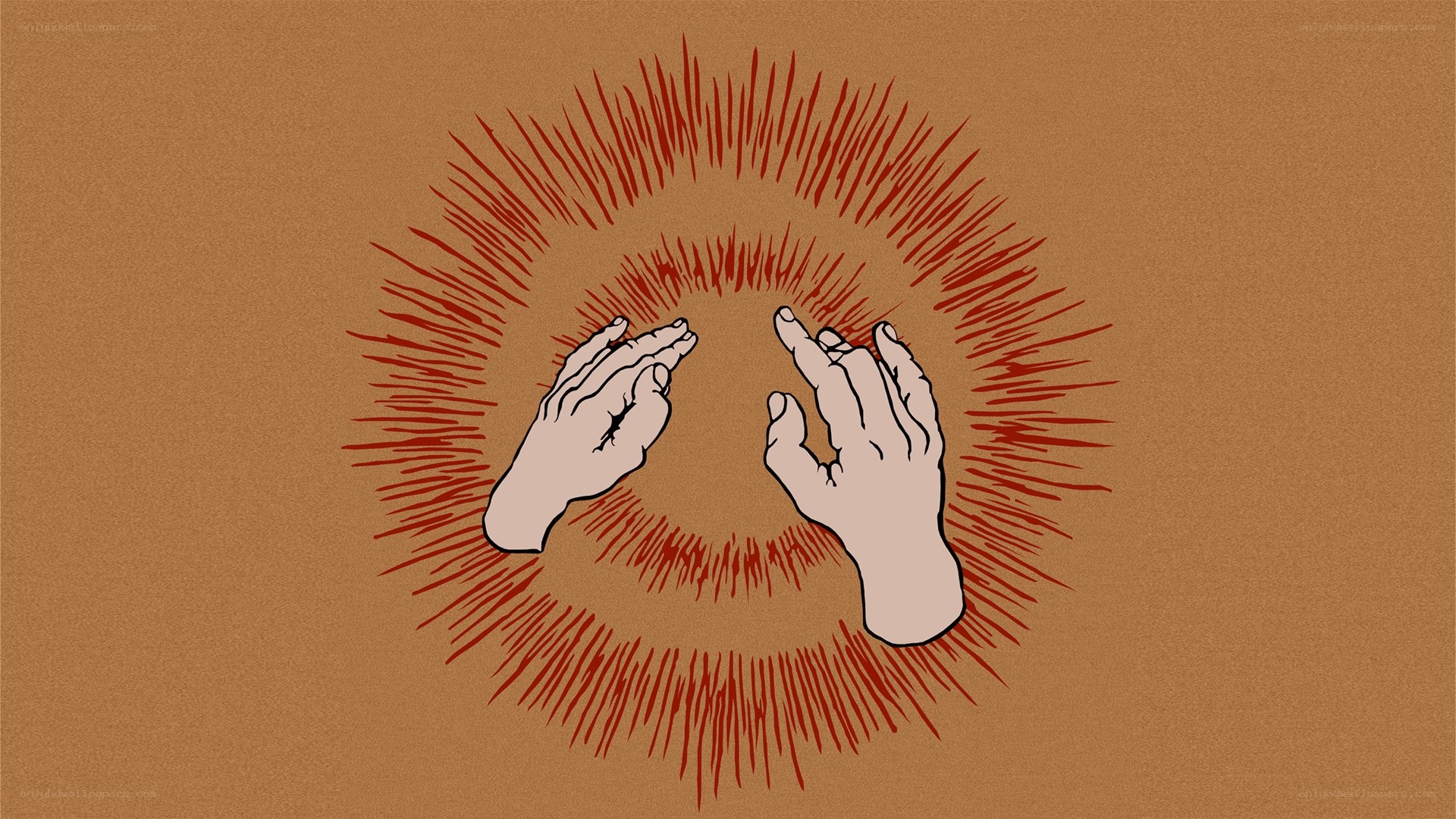 hands with red energy aura