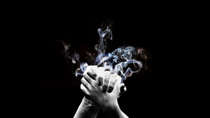 Hands with Smoke — Dramatic