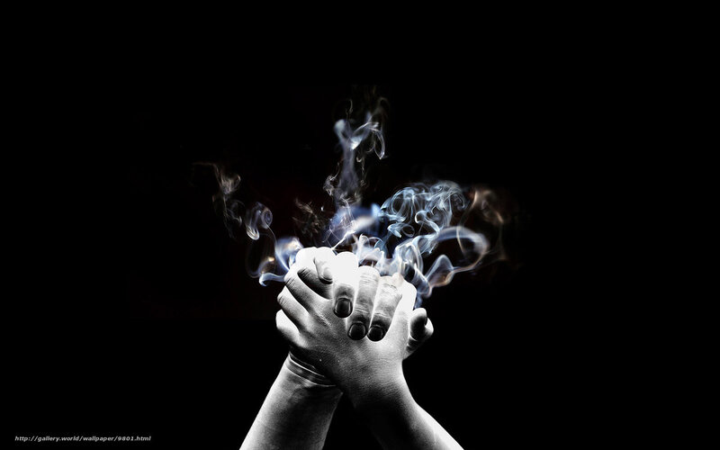 hands with smoke effect