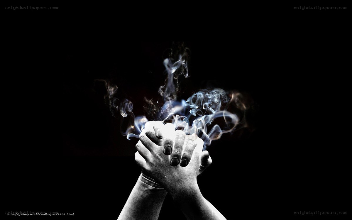 hands with smoke effect