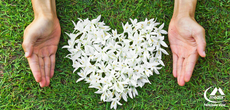 Hands with White Flowers