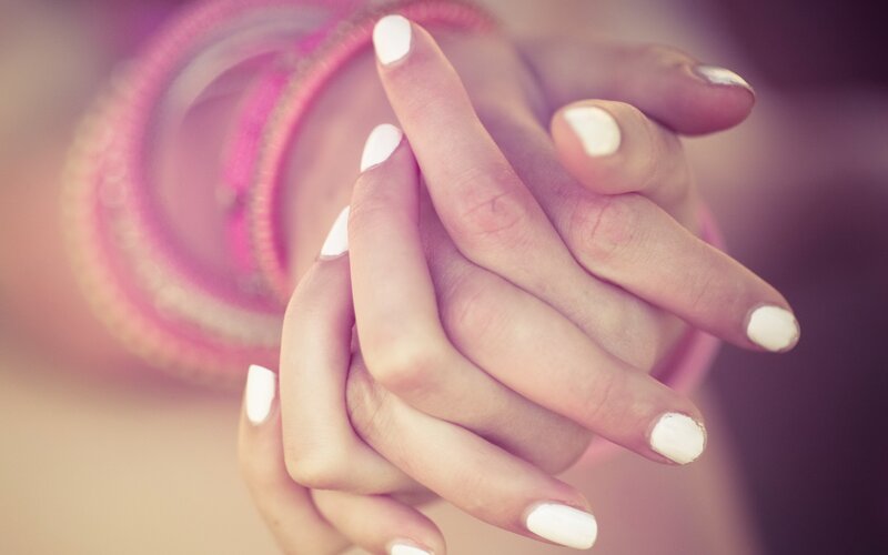 hands with white nails