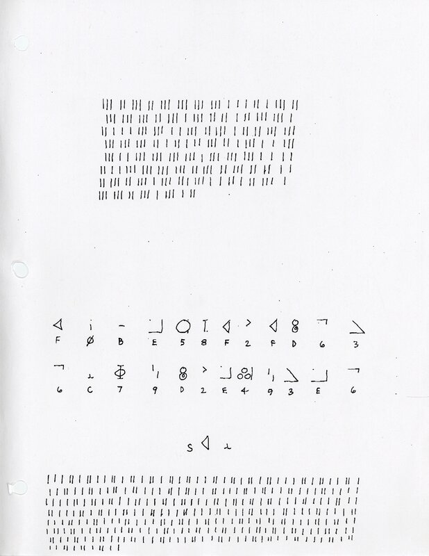 handwritten cipher on paper