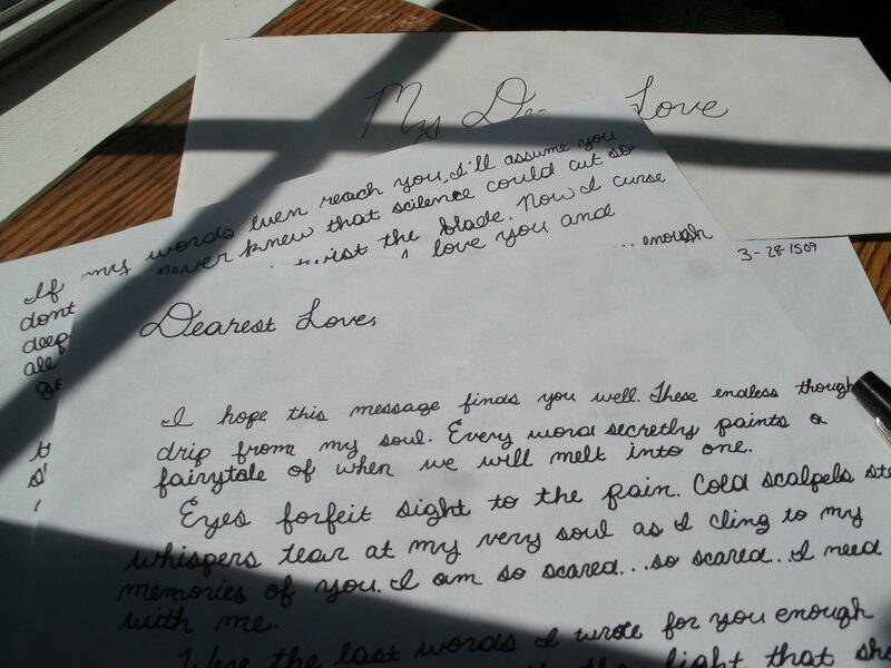 Handwritten letter to a loved one