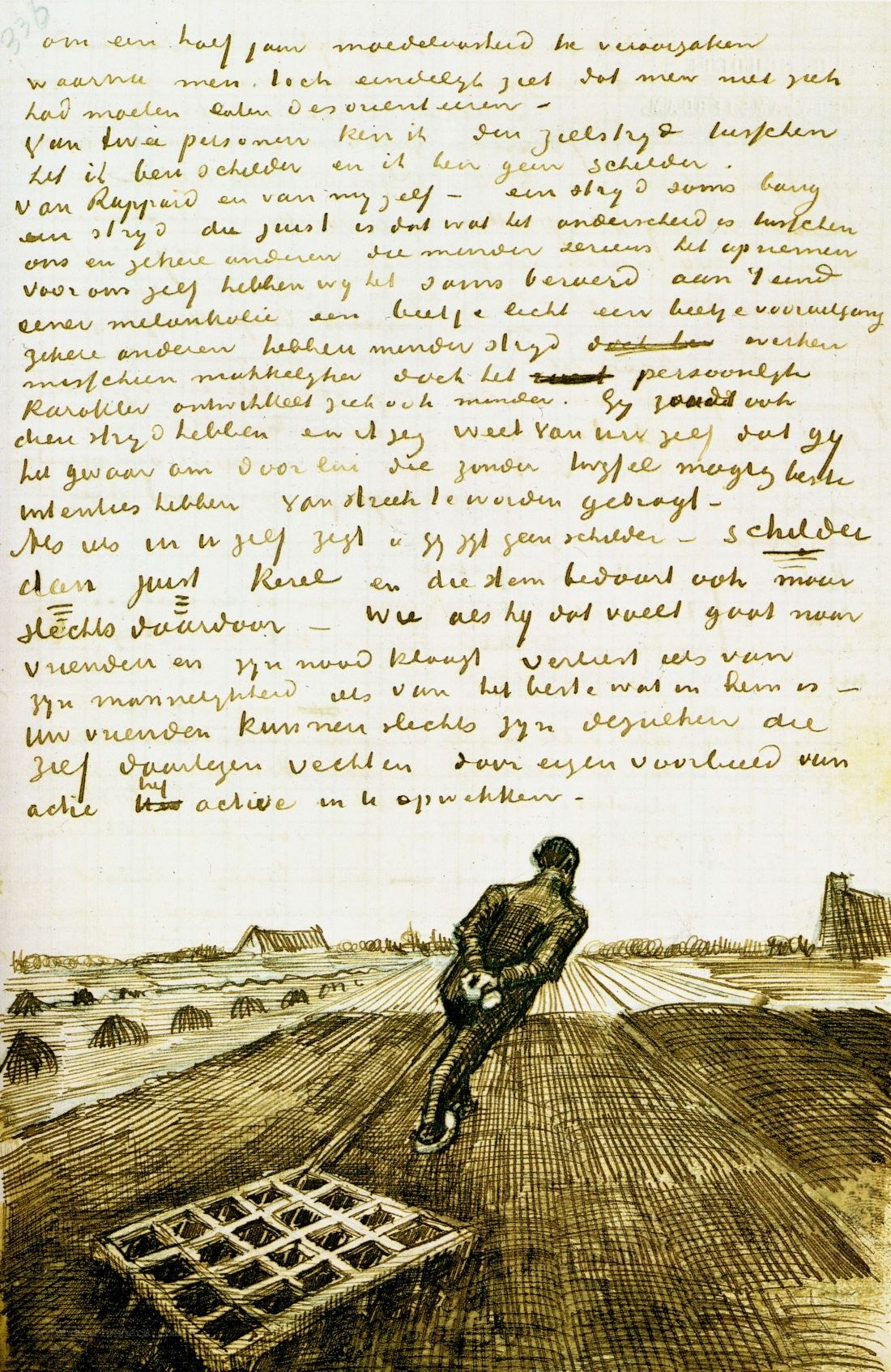 Handwritten letter with drawing