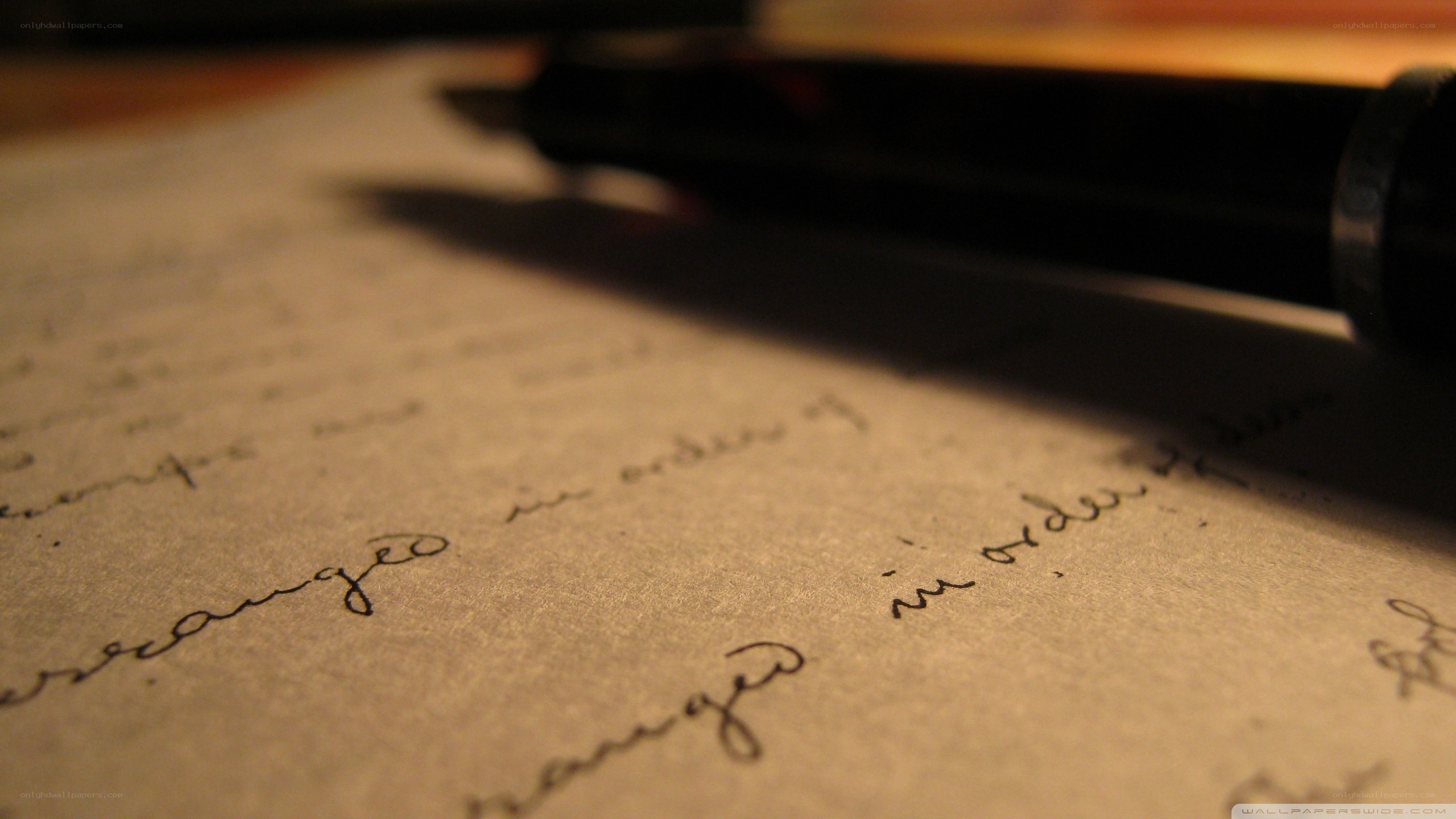 Handwritten letter with pen