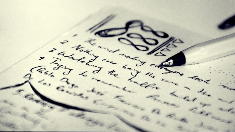 Handwritten list on paper