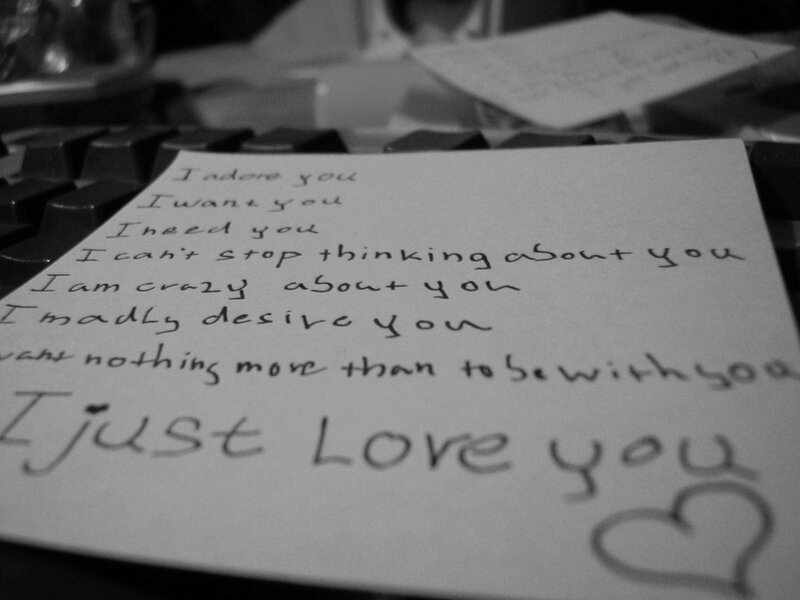 Handwritten Love Note — Black