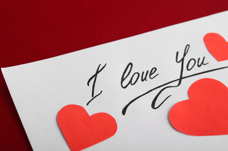 Handwritten Love Note — Red